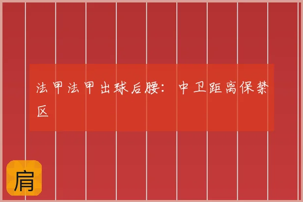 法甲法甲出球后腰:中卫距离保禁区